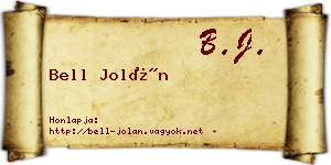 Bell Jolán névjegykártya